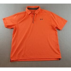 Under Armour Men's Tech Polo Shirt Sz XL Orange